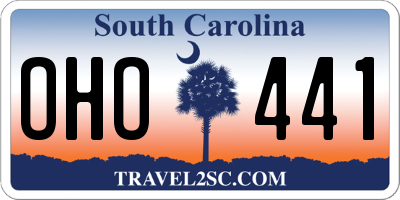 SC license plate OHO441