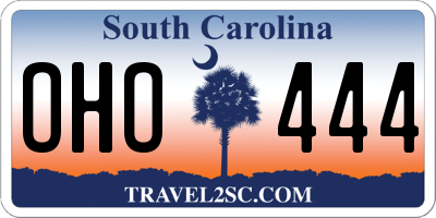 SC license plate OHO444
