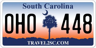 SC license plate OHO448