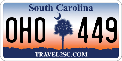 SC license plate OHO449