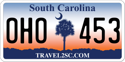 SC license plate OHO453