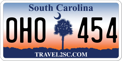 SC license plate OHO454