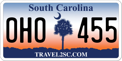 SC license plate OHO455