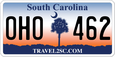 SC license plate OHO462
