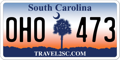 SC license plate OHO473