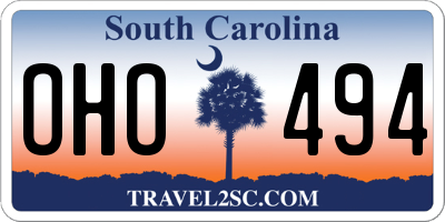 SC license plate OHO494