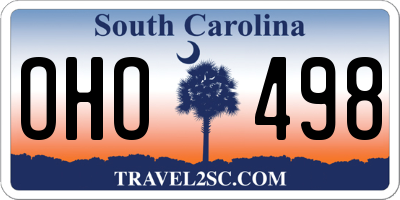 SC license plate OHO498