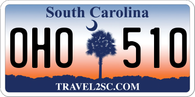 SC license plate OHO510
