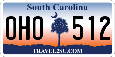 SC license plate OHO512
