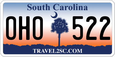 SC license plate OHO522