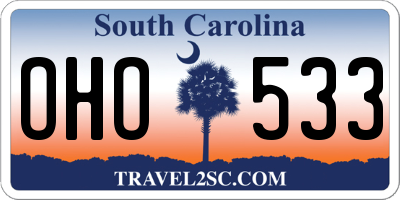 SC license plate OHO533
