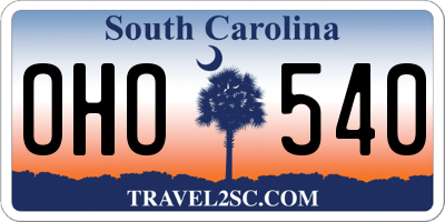 SC license plate OHO540
