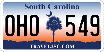 SC license plate OHO549