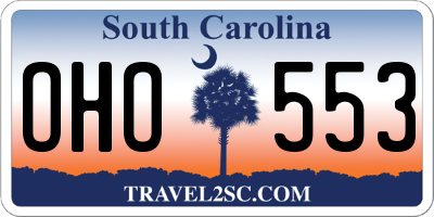 SC license plate OHO553