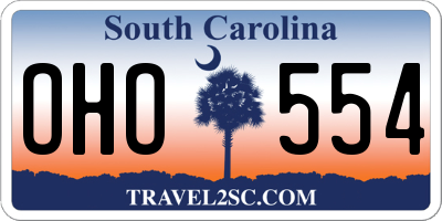 SC license plate OHO554