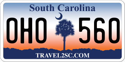 SC license plate OHO560