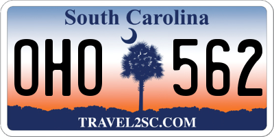 SC license plate OHO562