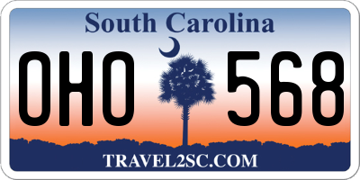 SC license plate OHO568