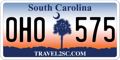 SC license plate OHO575