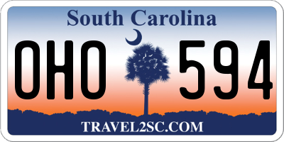 SC license plate OHO594