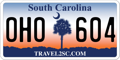 SC license plate OHO604