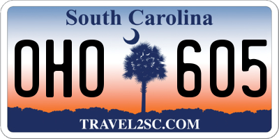 SC license plate OHO605