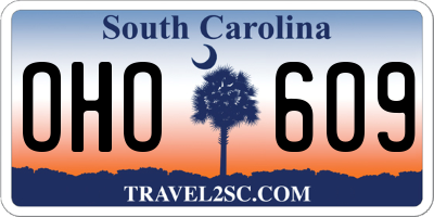 SC license plate OHO609
