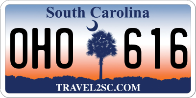 SC license plate OHO616