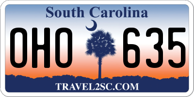 SC license plate OHO635