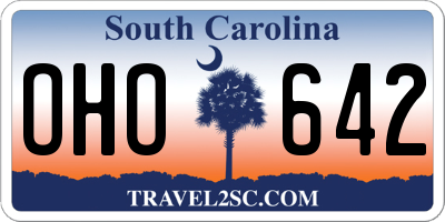 SC license plate OHO642