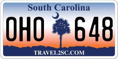 SC license plate OHO648