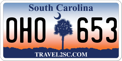 SC license plate OHO653
