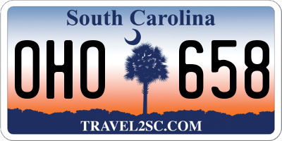 SC license plate OHO658