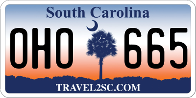 SC license plate OHO665