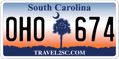 SC license plate OHO674