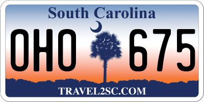 SC license plate OHO675