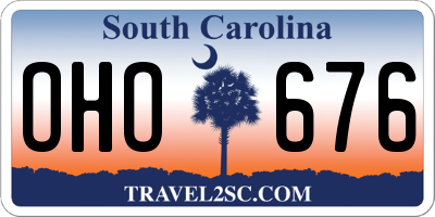 SC license plate OHO676