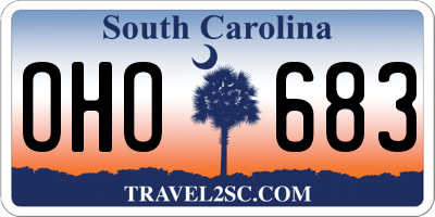 SC license plate OHO683