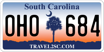SC license plate OHO684