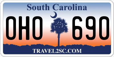 SC license plate OHO690