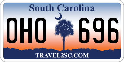 SC license plate OHO696