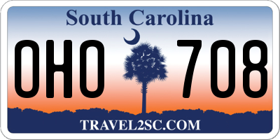 SC license plate OHO708