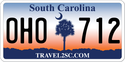 SC license plate OHO712