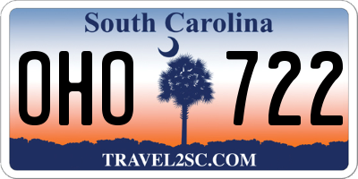 SC license plate OHO722