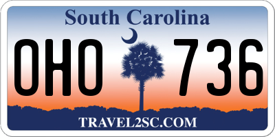 SC license plate OHO736