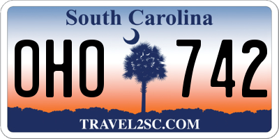 SC license plate OHO742