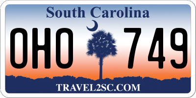 SC license plate OHO749