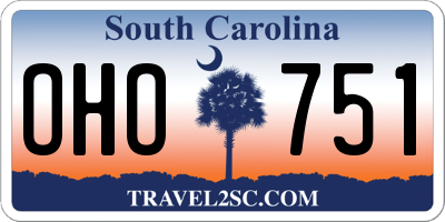 SC license plate OHO751