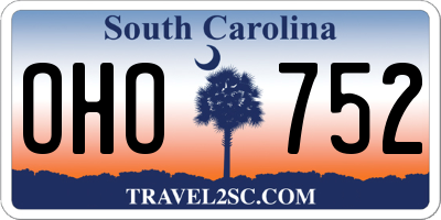 SC license plate OHO752