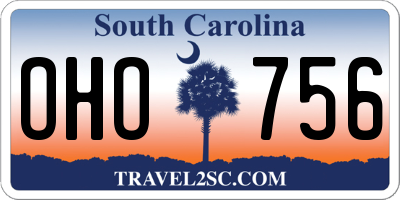 SC license plate OHO756